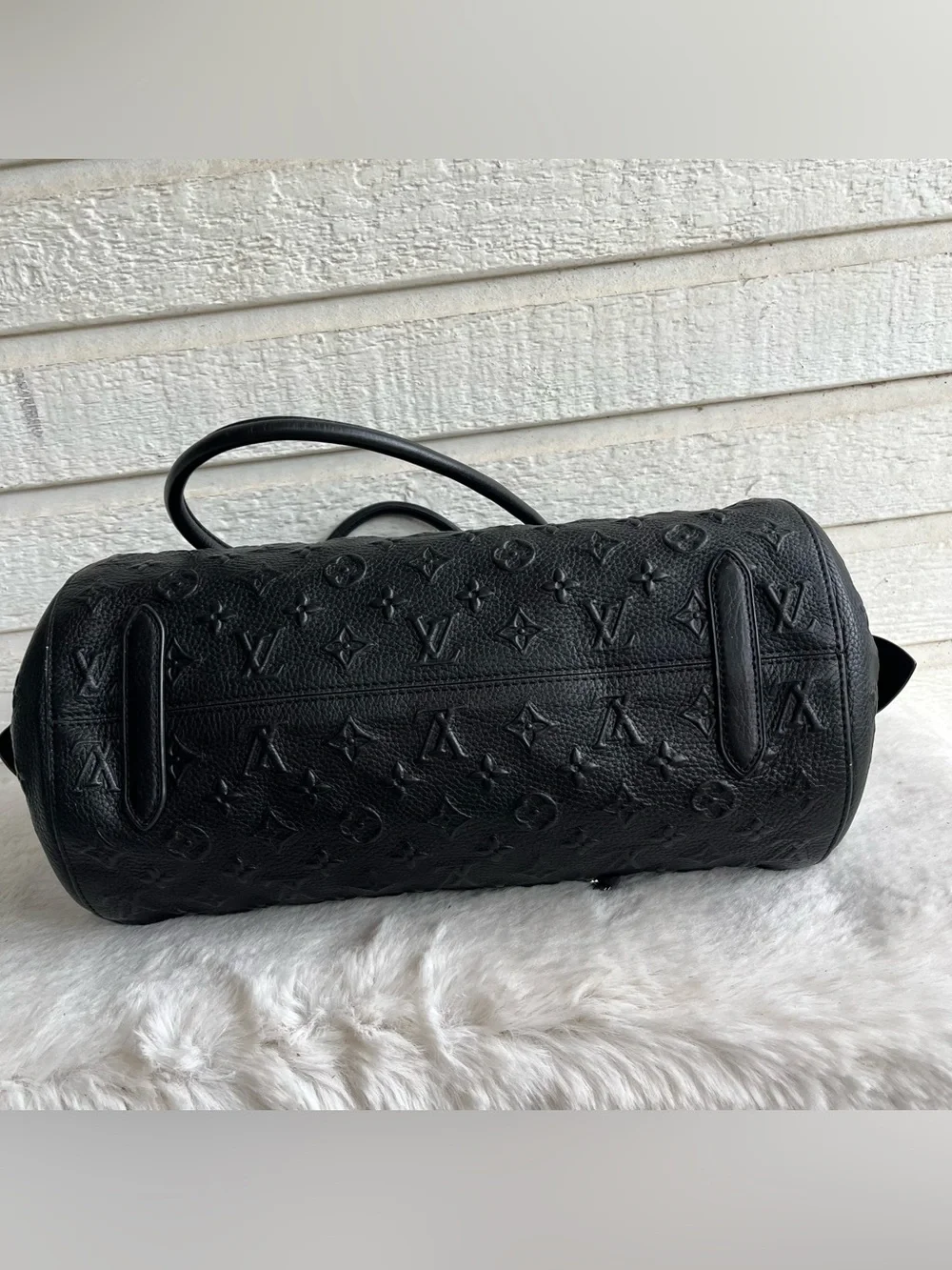 LOUIS VUITTON Black Leather Revelation Neo Papillon GM Boston Y2K Tote Bag